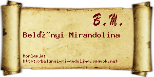 Belányi Mirandolina névjegykártya